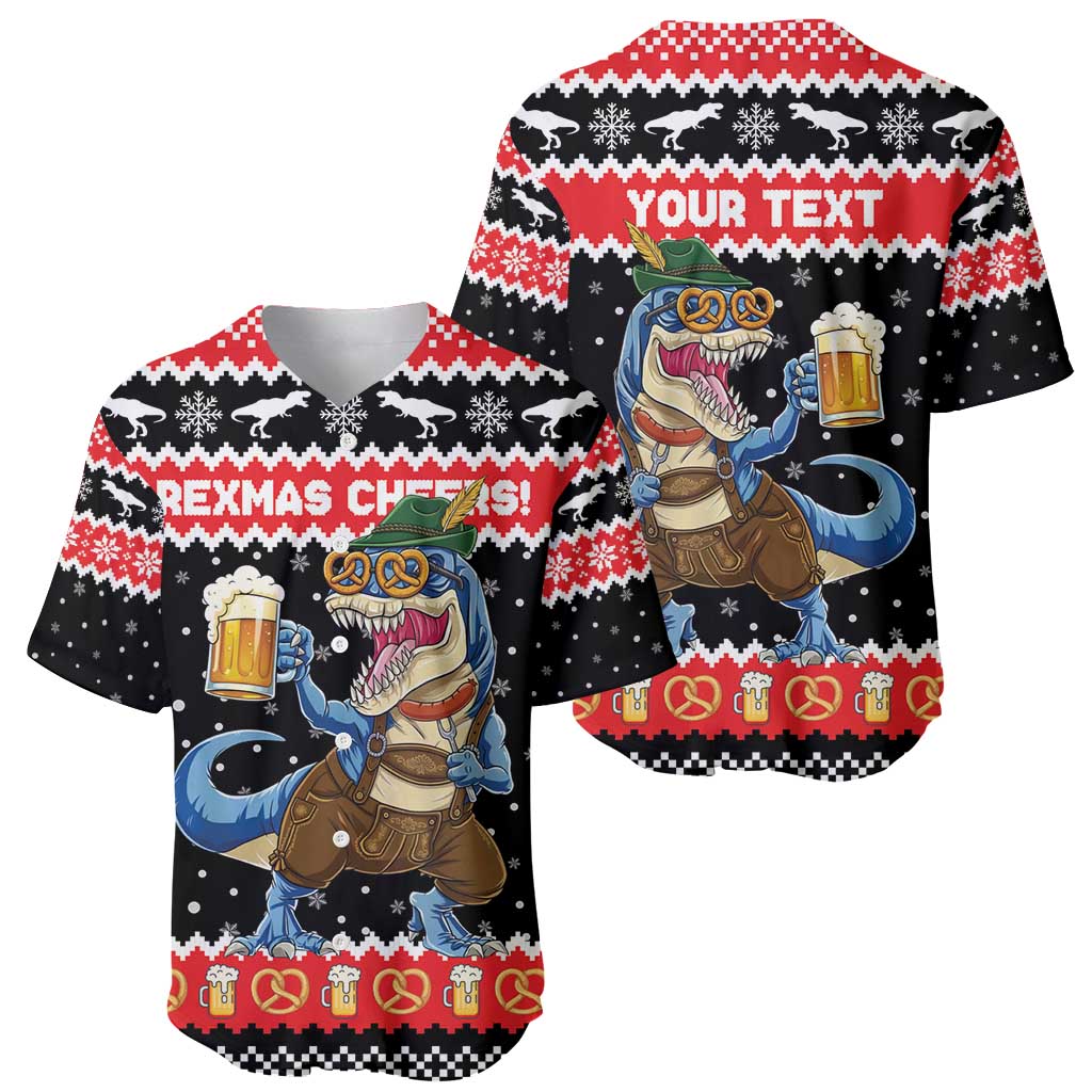 Personalized German T-Rex Christmas Baseball Jersey Funny Beer Dinosaur Xmas - Wonder Print Shop