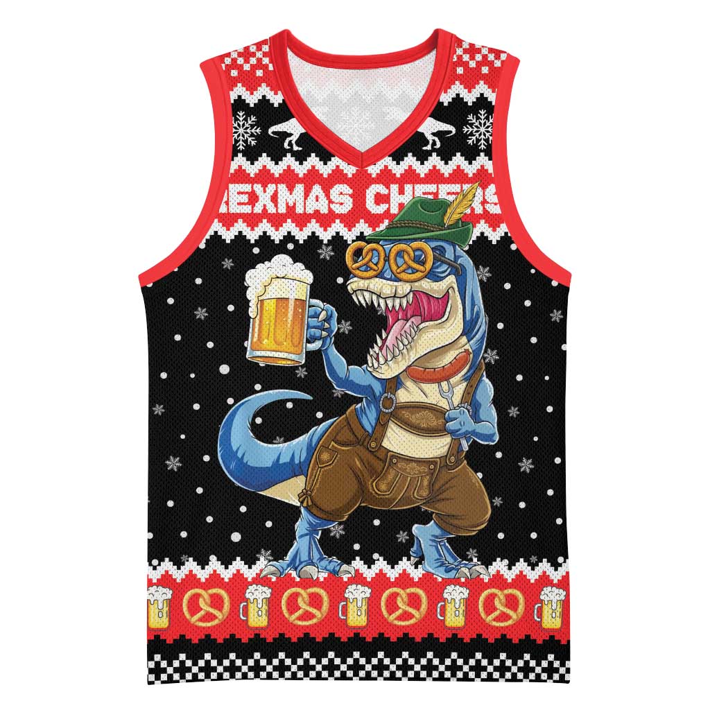 Personalized German T-Rex Christmas Basketball Jersey Funny Beer Dinosaur Xmas - Wonder Print Shop
