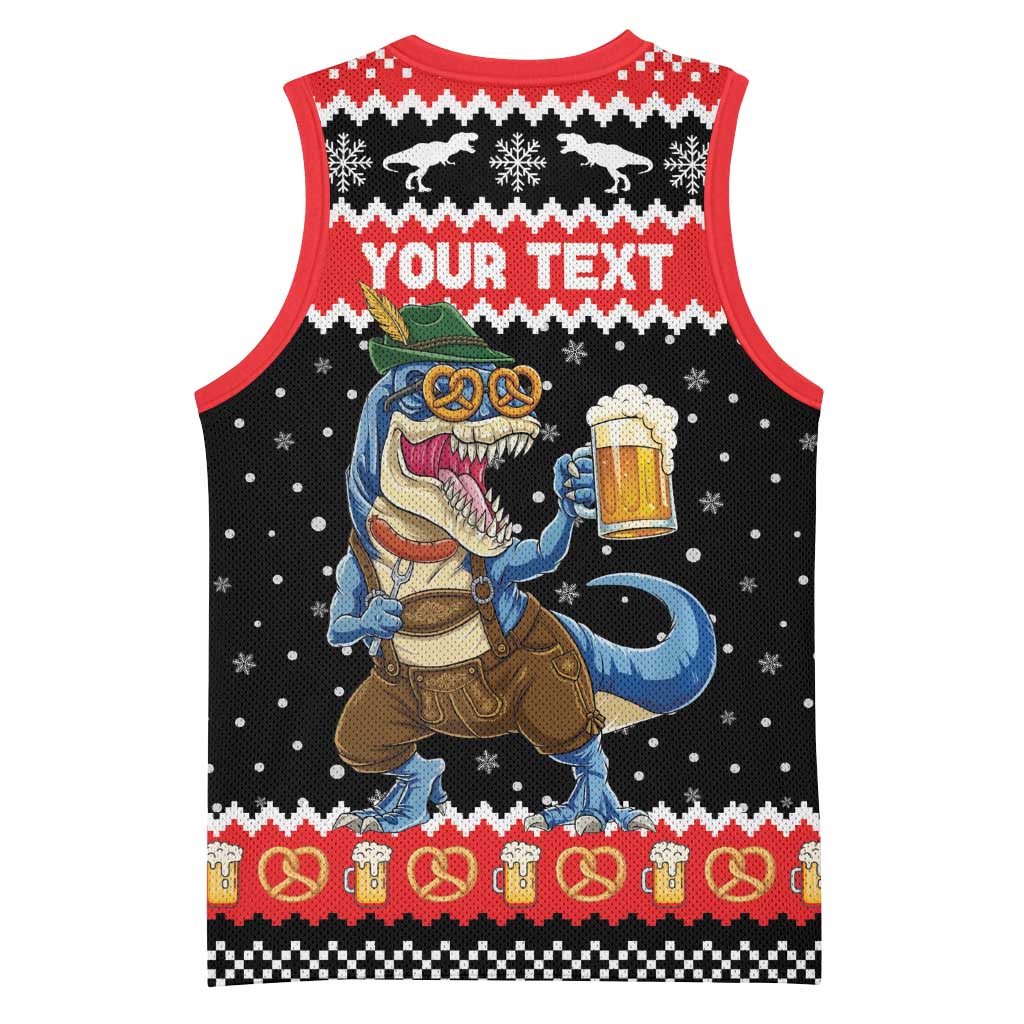 Personalized German T-Rex Christmas Basketball Jersey Funny Beer Dinosaur Xmas - Wonder Print Shop