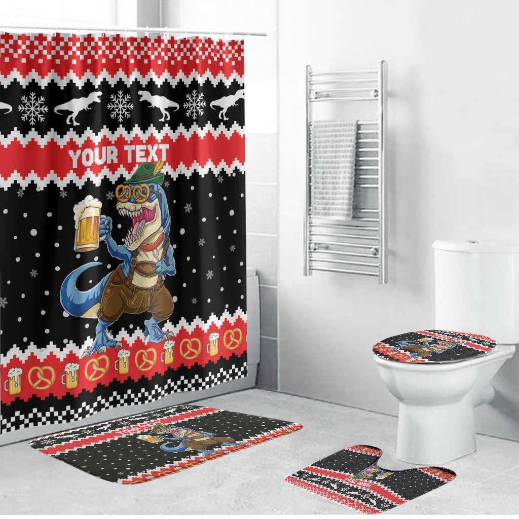 Personalized German T-Rex Christmas Bathroom Set Funny Beer Dinosaur Xmas - Wonder Print Shop