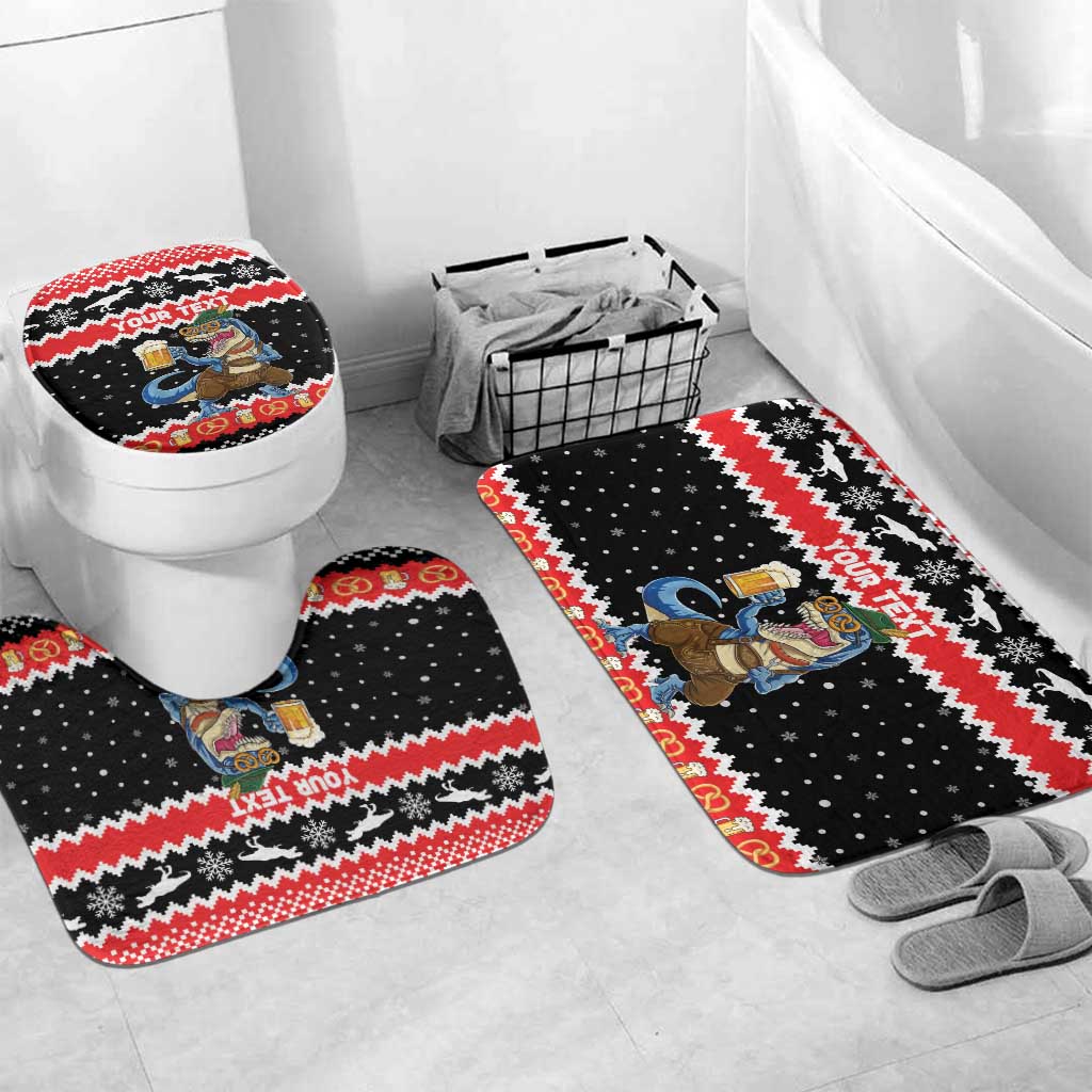 Personalized German T-Rex Christmas Bathroom Set Funny Beer Dinosaur Xmas - Wonder Print Shop