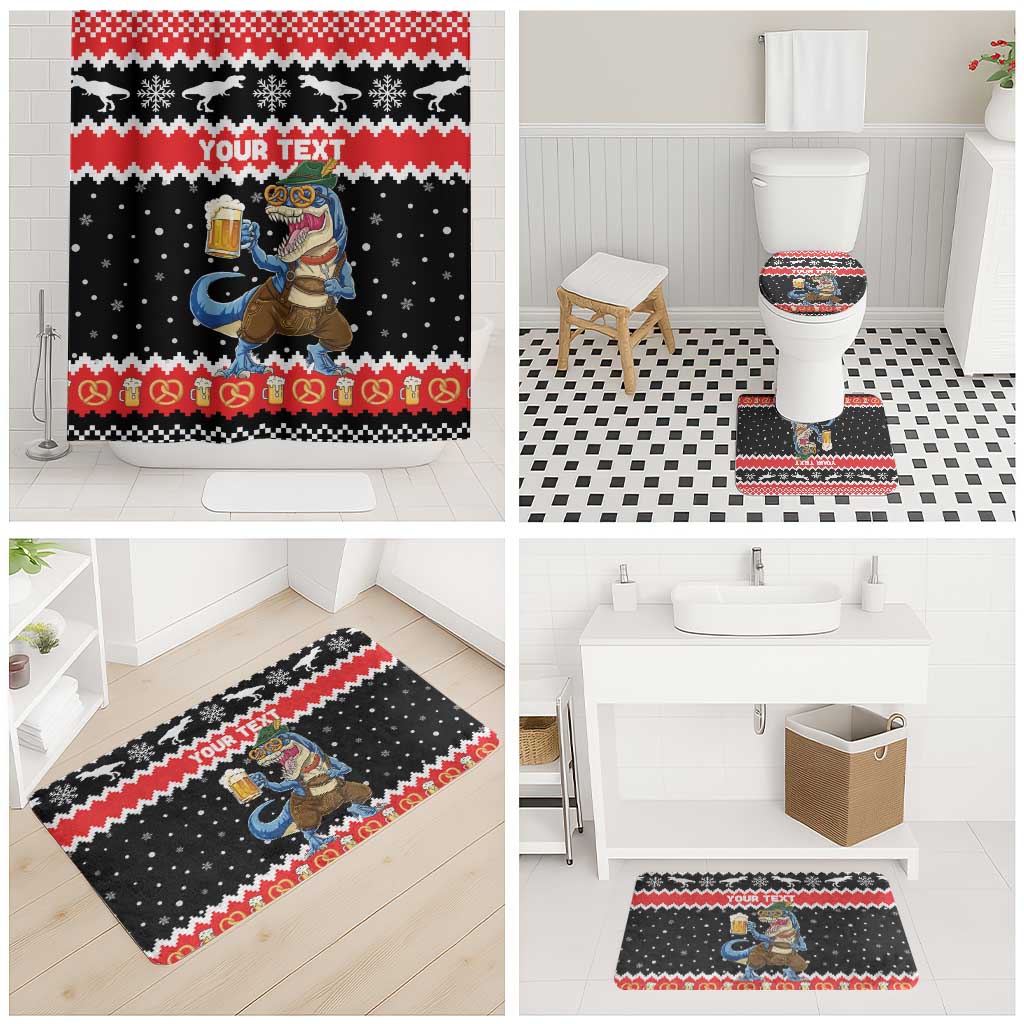 Personalized German T-Rex Christmas Bathroom Set Funny Beer Dinosaur Xmas - Wonder Print Shop