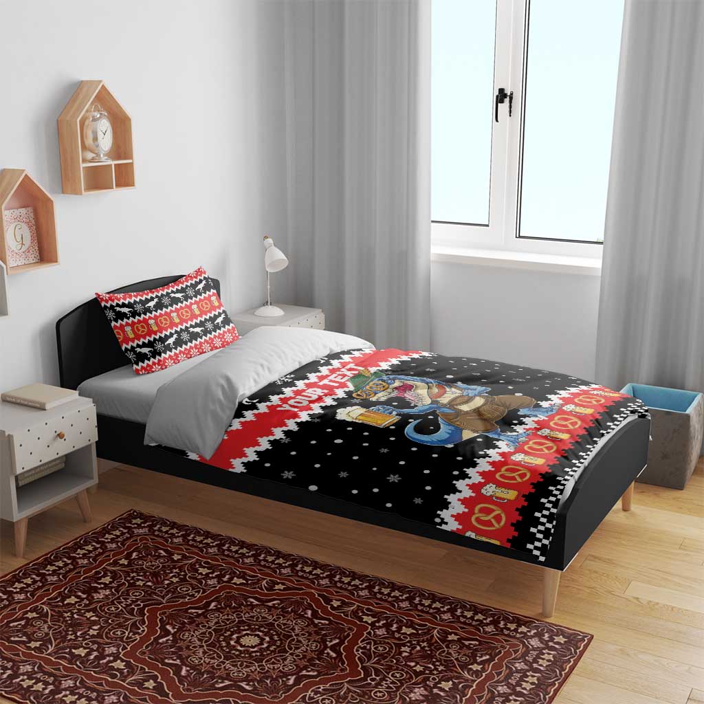 Personalized German T-Rex Christmas Bedding Set Funny Beer Dinosaur Xmas - Wonder Print Shop