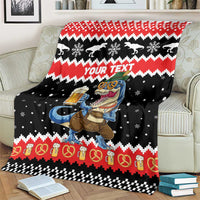 Personalized German T-Rex Christmas Blanket Funny Beer Dinosaur Xmas - Wonder Print Shop