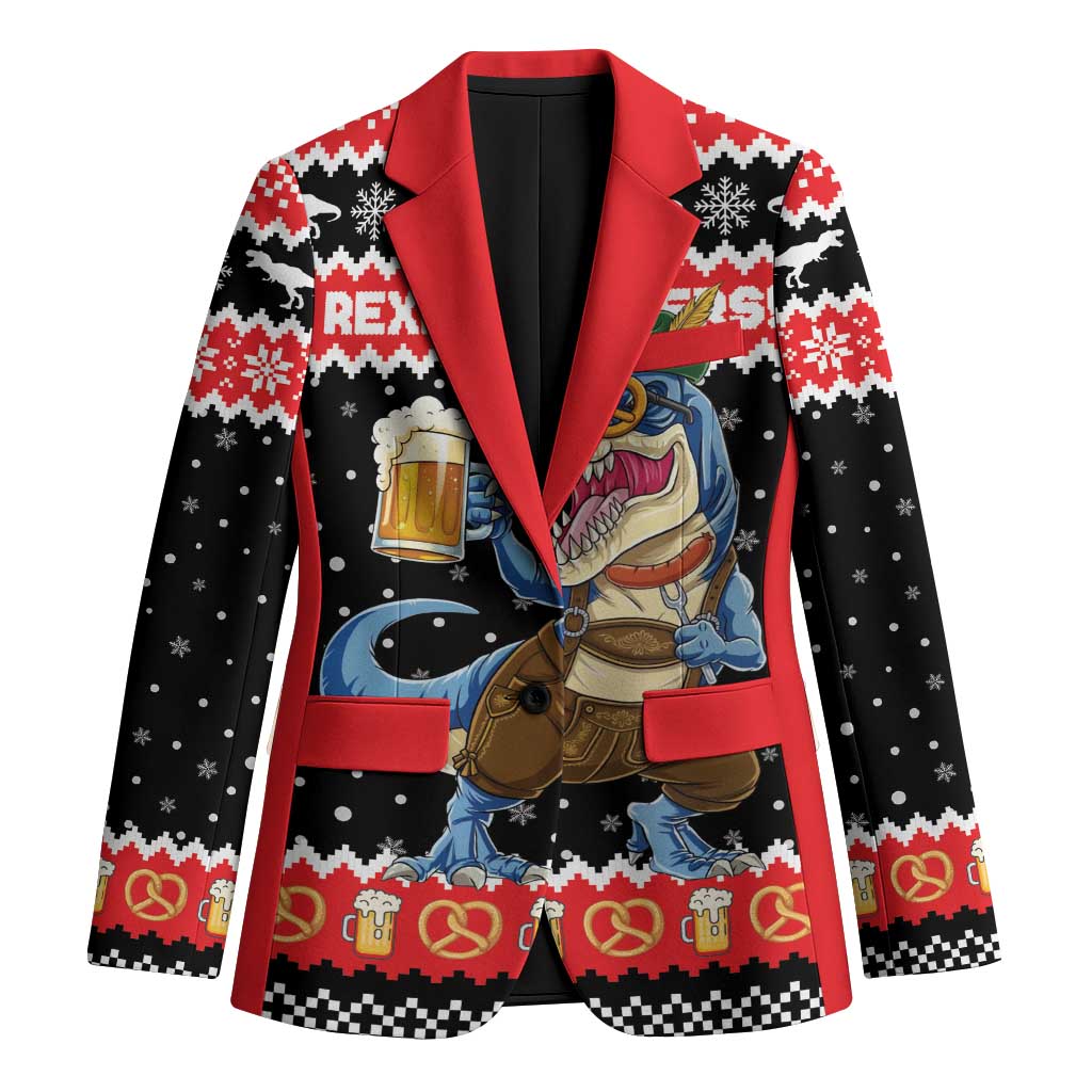 Personalized German T-Rex Christmas Blazer Funny Beer Dinosaur Xmas - Wonder Print Shop