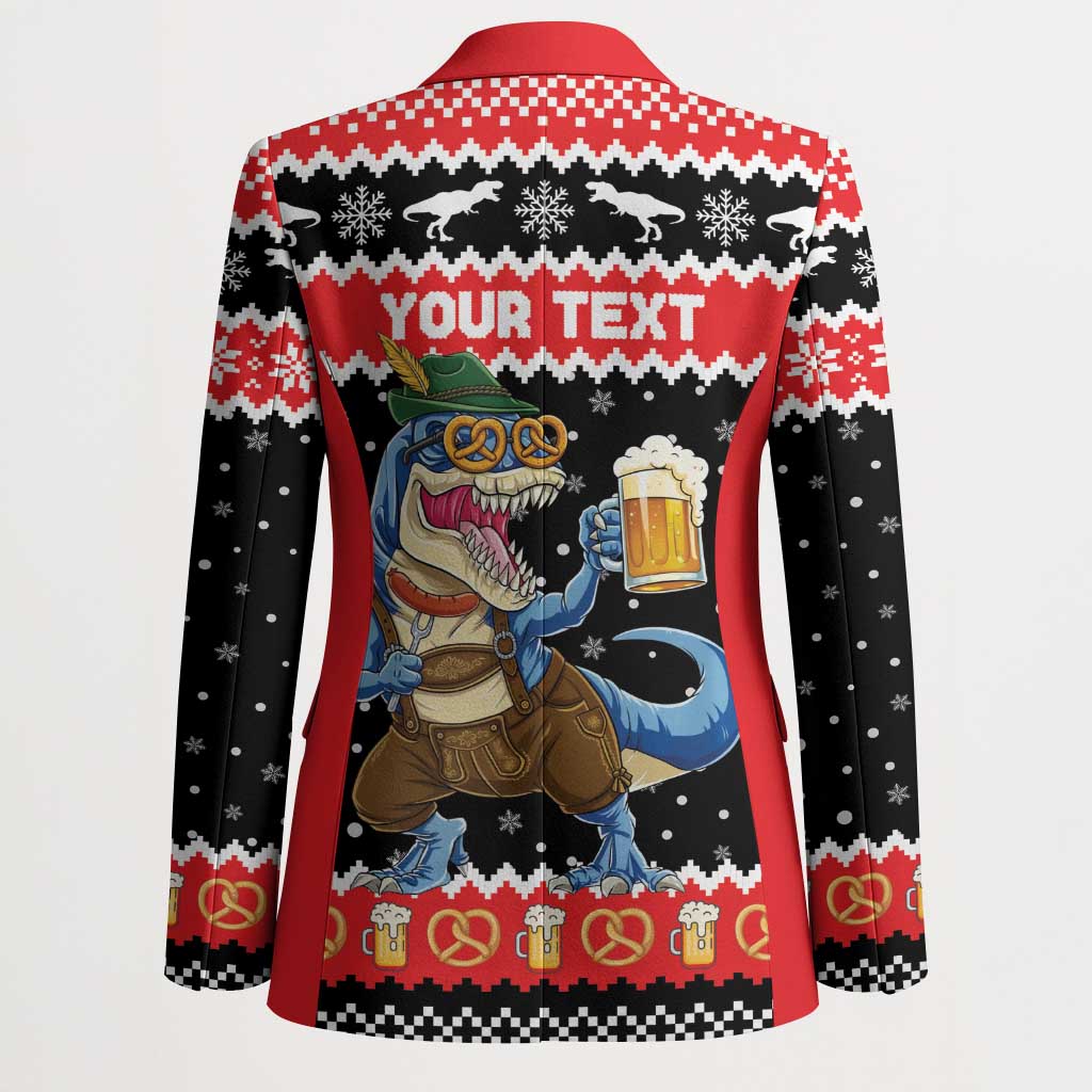 Personalized German T-Rex Christmas Blazer Funny Beer Dinosaur Xmas - Wonder Print Shop