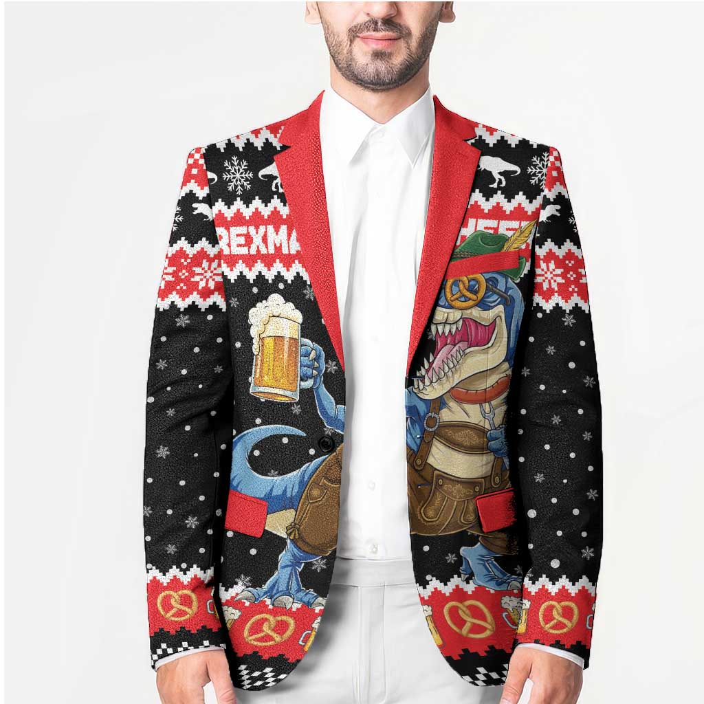 Personalized German T-Rex Christmas Blazer Funny Beer Dinosaur Xmas - Wonder Print Shop