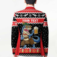 Personalized German T-Rex Christmas Blazer Funny Beer Dinosaur Xmas - Wonder Print Shop