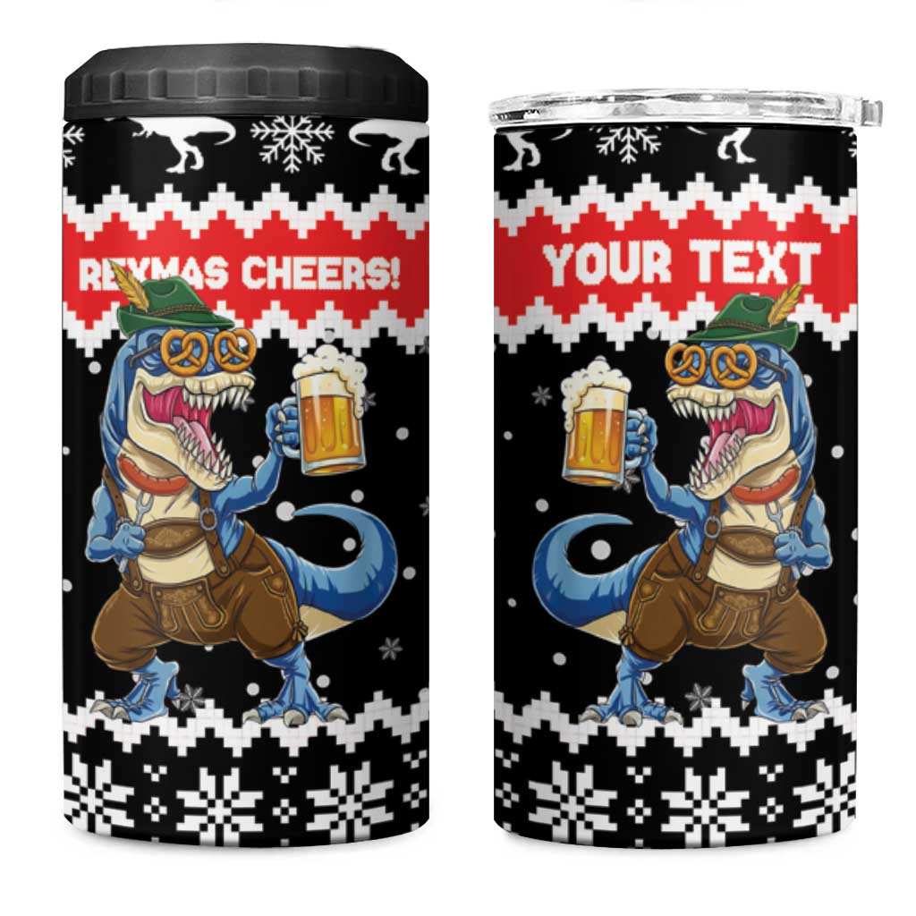 Personalized German T-Rex Christmas 4 in 1 Can Cooler Tumbler Funny Beer Dinosaur Xmas - Wonder Print Shop