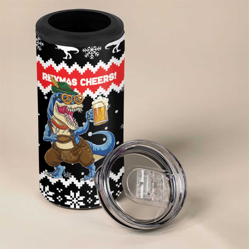 Personalized German T-Rex Christmas 4 in 1 Can Cooler Tumbler Funny Beer Dinosaur Xmas - Wonder Print Shop