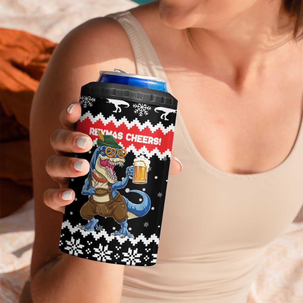 Personalized German T-Rex Christmas 4 in 1 Can Cooler Tumbler Funny Beer Dinosaur Xmas - Wonder Print Shop