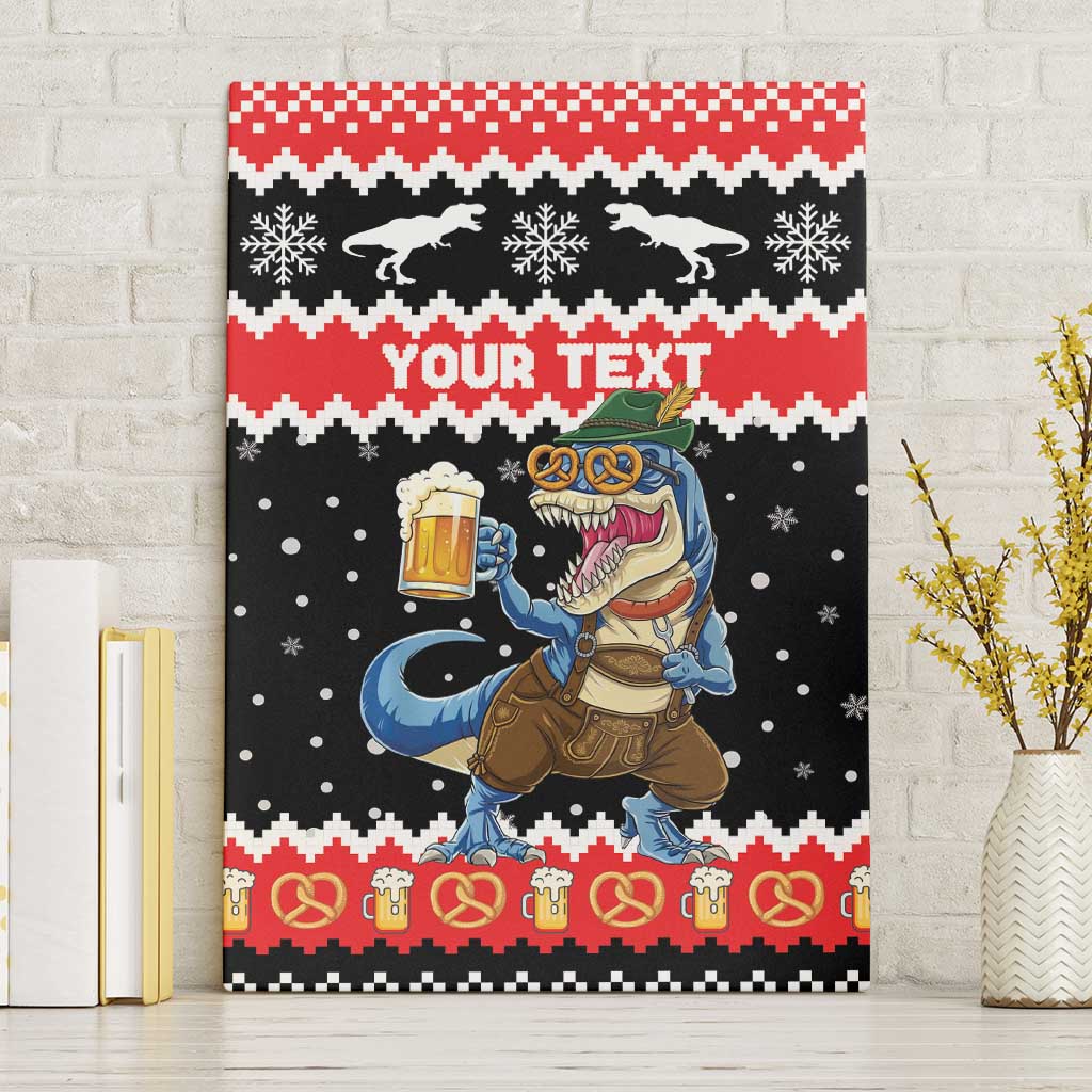 Personalized German T-Rex Christmas Canvas Wall Art Funny Beer Dinosaur Xmas - Wonder Print Shop