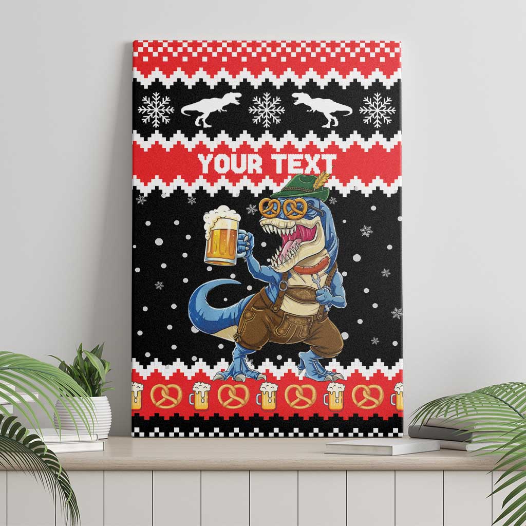 Personalized German T-Rex Christmas Canvas Wall Art Funny Beer Dinosaur Xmas - Wonder Print Shop