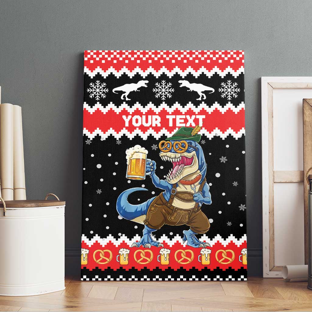 Personalized German T-Rex Christmas Canvas Wall Art Funny Beer Dinosaur Xmas - Wonder Print Shop