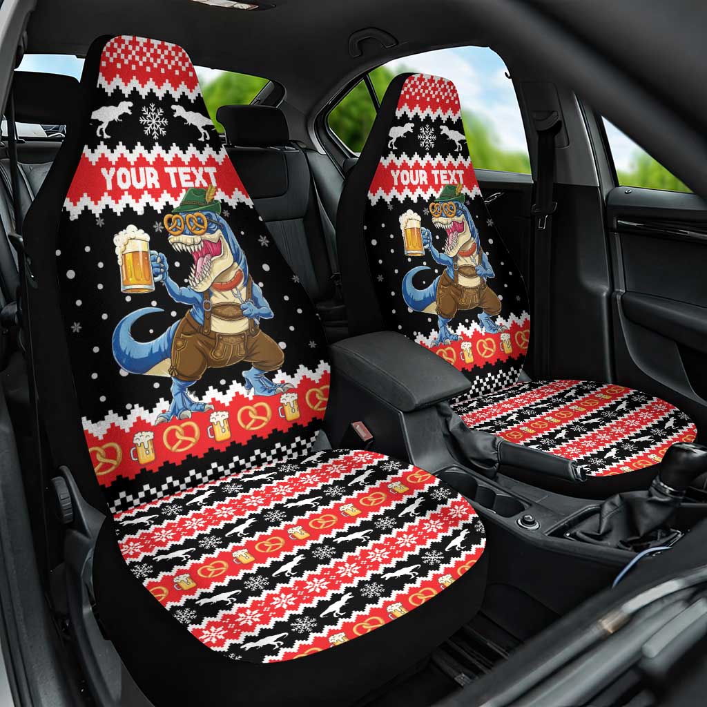 Personalized German T-Rex Christmas Car Seat Cover Funny Beer Dinosaur Xmas - Wonder Print Shop