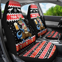 Personalized German T-Rex Christmas Car Seat Cover Funny Beer Dinosaur Xmas - Wonder Print Shop