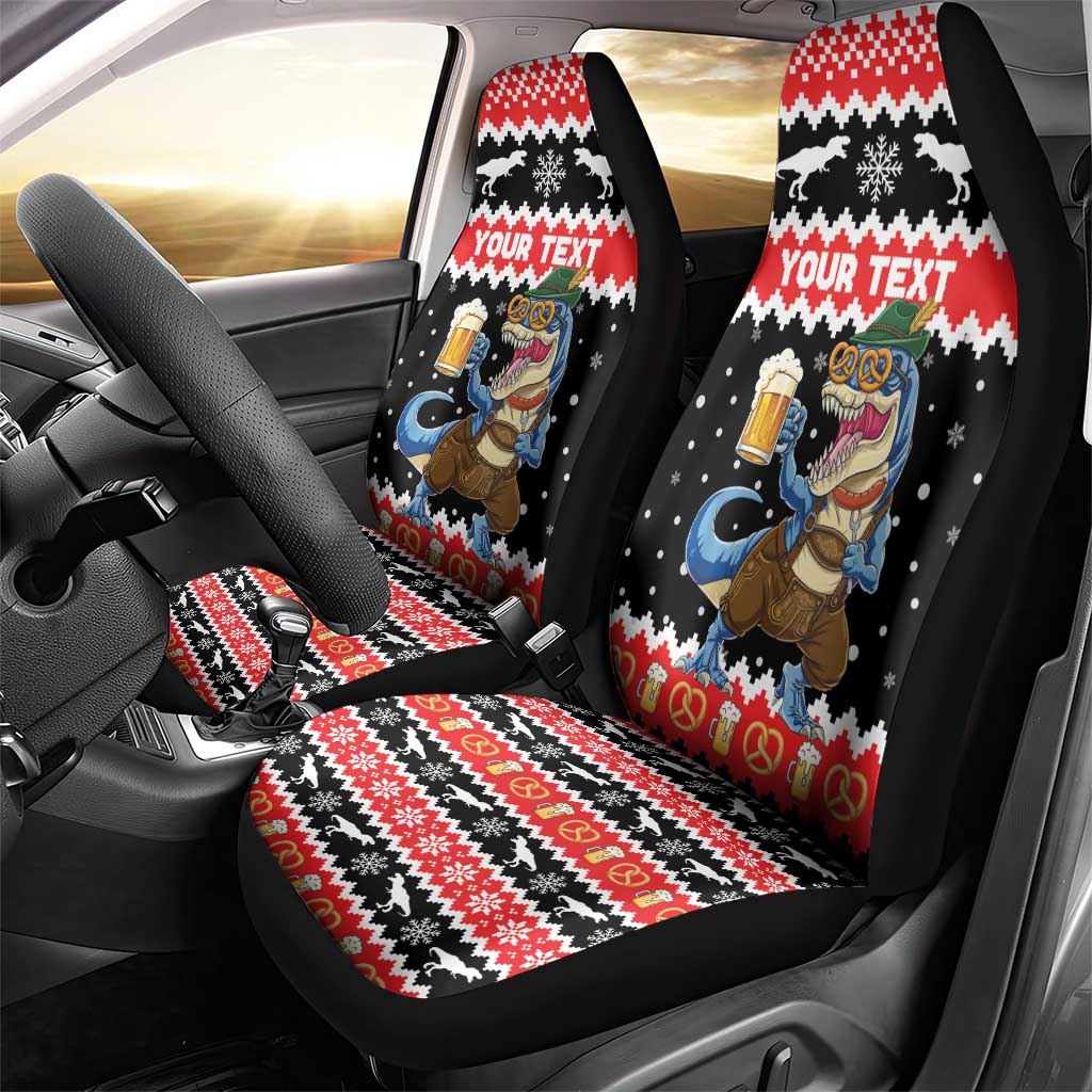 Personalized German T-Rex Christmas Car Seat Cover Funny Beer Dinosaur Xmas - Wonder Print Shop