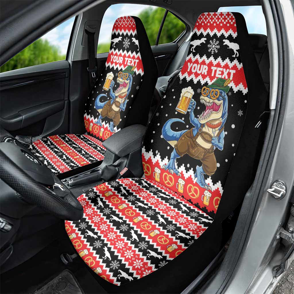 Personalized German T-Rex Christmas Car Seat Cover Funny Beer Dinosaur Xmas - Wonder Print Shop