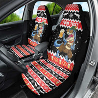 Personalized German T-Rex Christmas Car Seat Cover Funny Beer Dinosaur Xmas - Wonder Print Shop