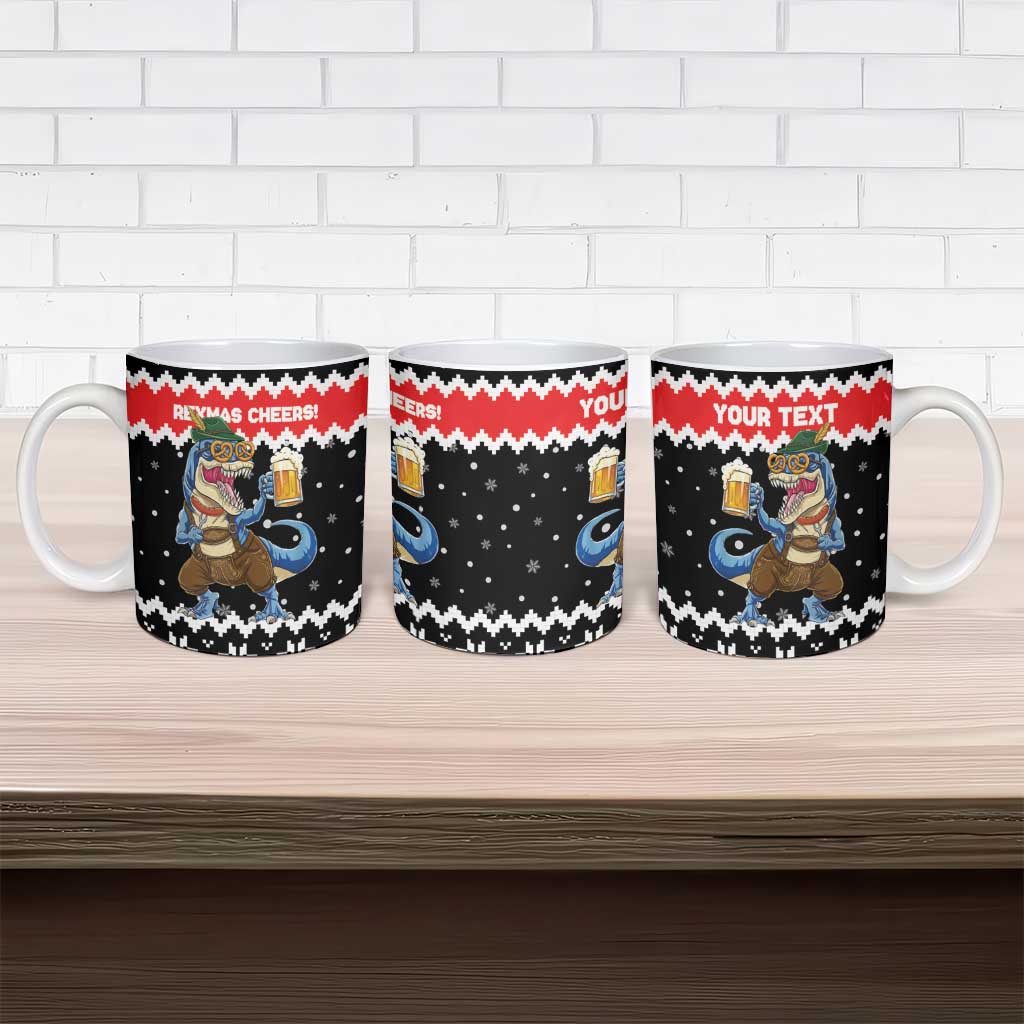 Personalized German T-Rex Christmas Ceramic Mug Funny Beer Dinosaur Xmas - Wonder Print Shop