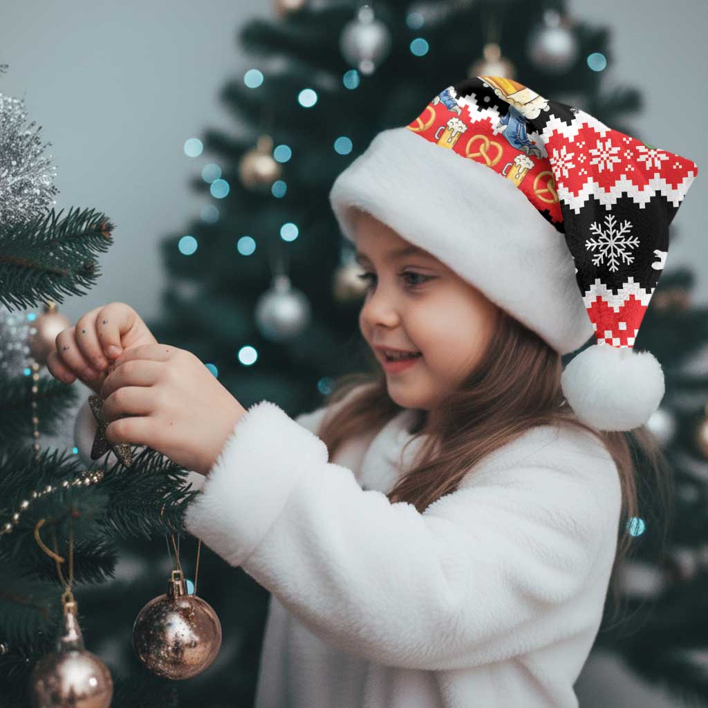 Personalized German T-Rex Christmas Santa Hat Funny Beer Dinosaur Xmas - Wonder Print Shop