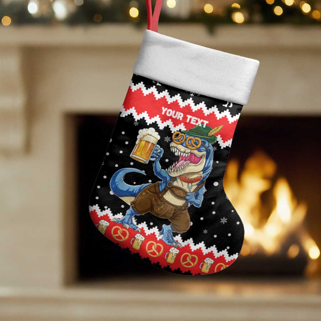 Personalized German T-Rex Christmas Stocking Funny Beer Dinosaur Xmas - Wonder Print Shop