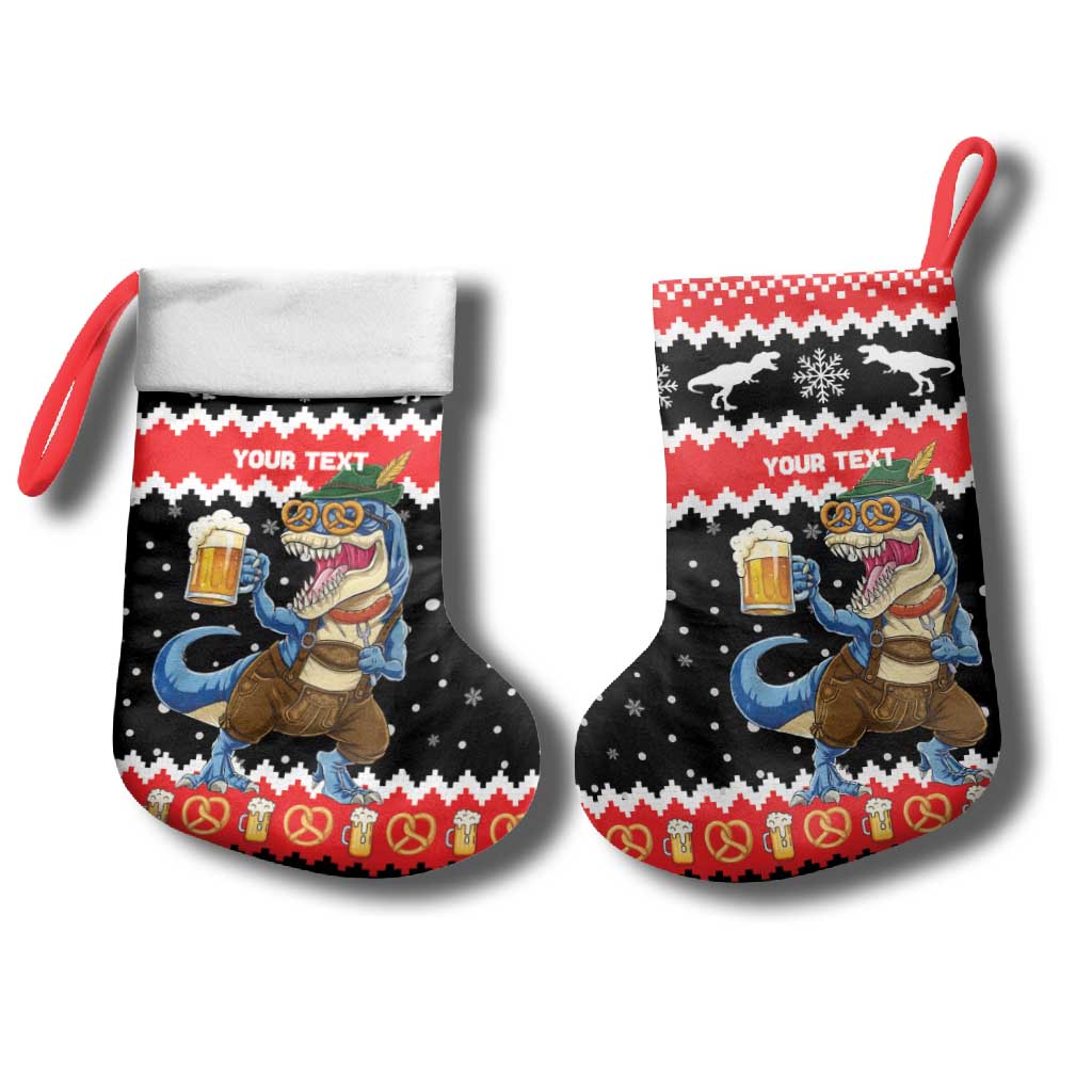 Personalized German T-Rex Christmas Stocking Funny Beer Dinosaur Xmas - Wonder Print Shop