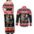 Personalized German T-Rex Christmas Couples Matching Off Shoulder Maxi Dress and Long Sleeve Button Shirt Funny Beer Dinosaur Xmas - Wonder Print Shop