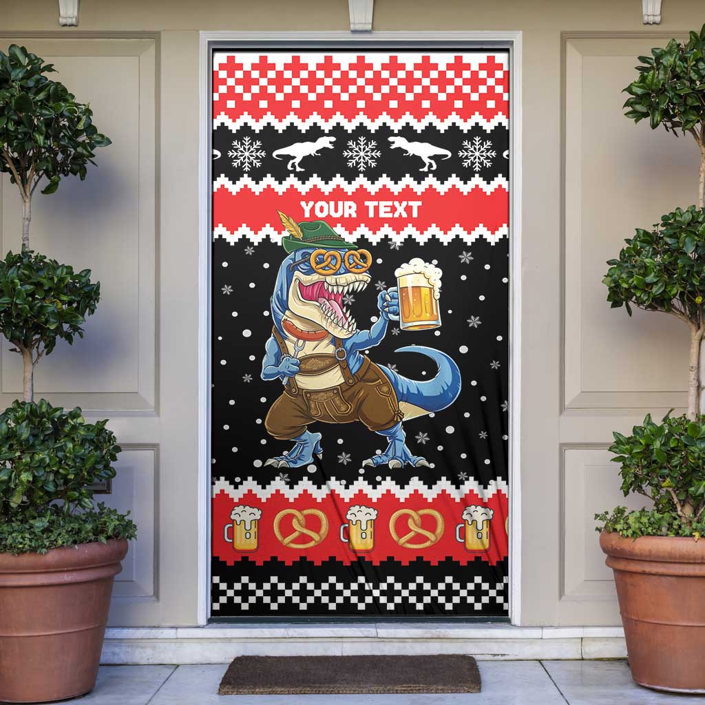 Personalized German T-Rex Christmas Door Cover Funny Beer Dinosaur Xmas - Wonder Print Shop