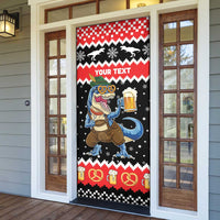 Personalized German T-Rex Christmas Door Cover Funny Beer Dinosaur Xmas - Wonder Print Shop