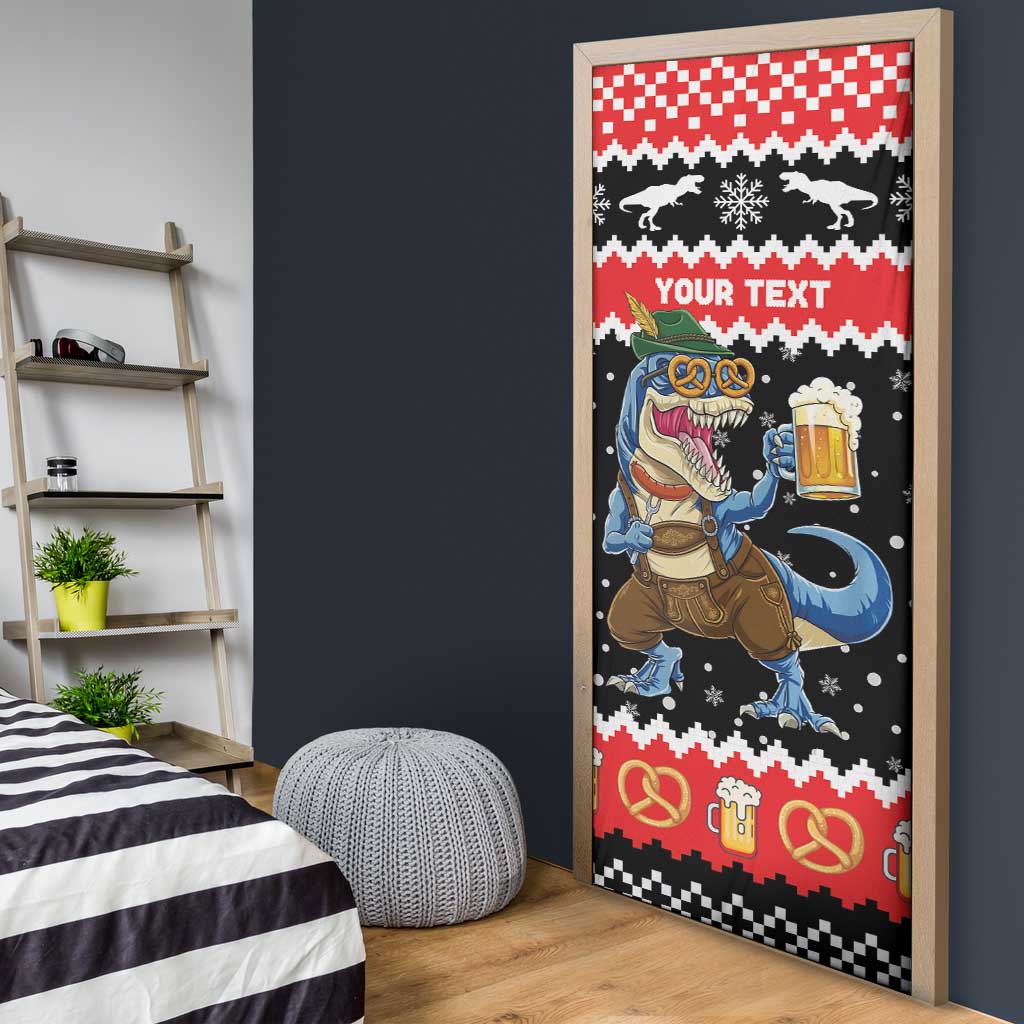 Personalized German T-Rex Christmas Door Cover Funny Beer Dinosaur Xmas - Wonder Print Shop