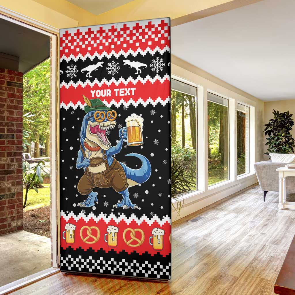 Personalized German T-Rex Christmas Door Cover Funny Beer Dinosaur Xmas - Wonder Print Shop