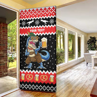 Personalized German T-Rex Christmas Door Cover Funny Beer Dinosaur Xmas - Wonder Print Shop