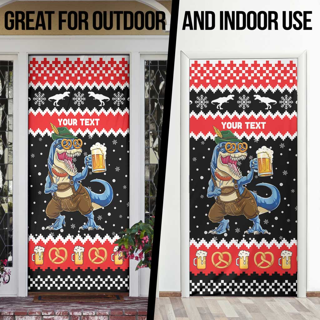 Personalized German T-Rex Christmas Door Cover Funny Beer Dinosaur Xmas - Wonder Print Shop