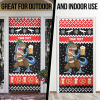 Personalized German T-Rex Christmas Door Cover Funny Beer Dinosaur Xmas - Wonder Print Shop