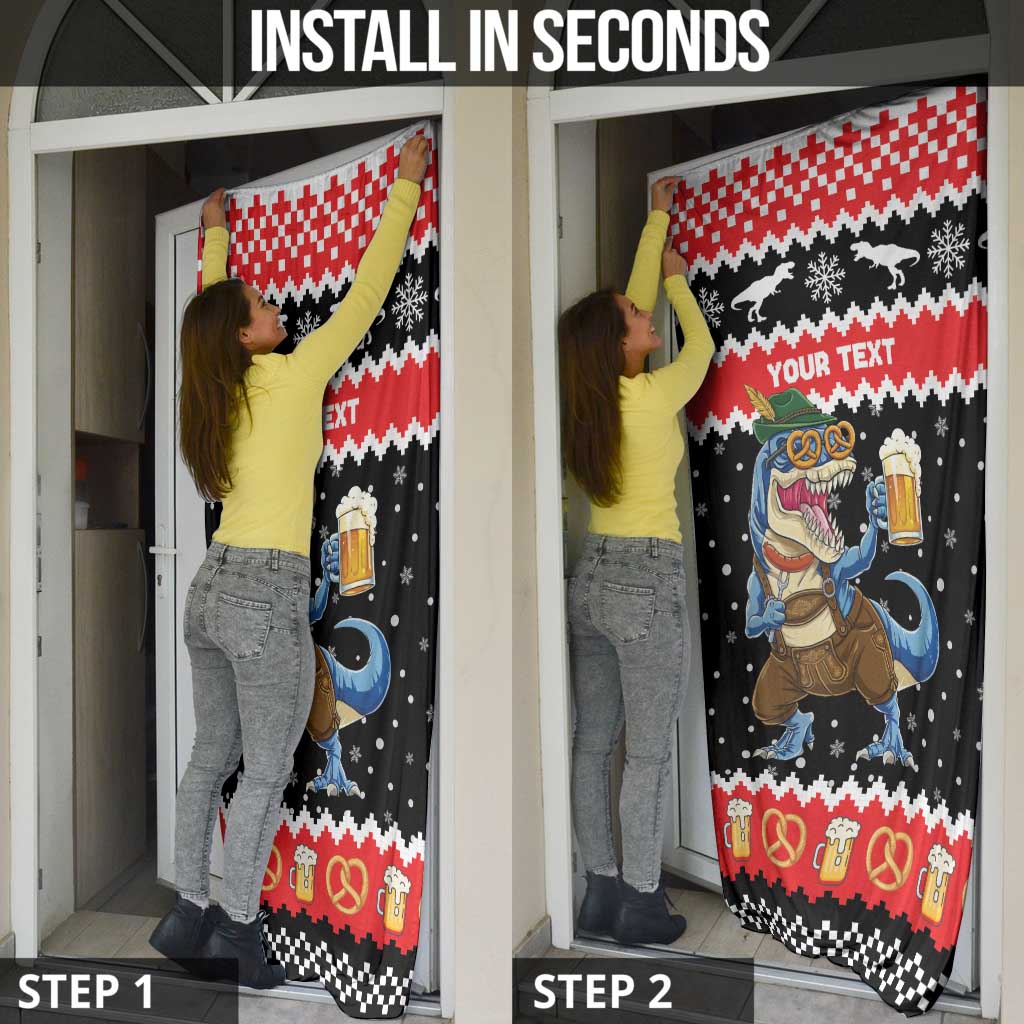 Personalized German T-Rex Christmas Door Cover Funny Beer Dinosaur Xmas - Wonder Print Shop