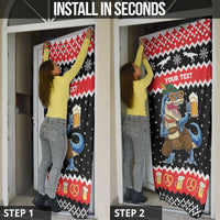 Personalized German T-Rex Christmas Door Cover Funny Beer Dinosaur Xmas - Wonder Print Shop