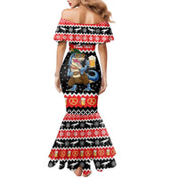 Personalized German T-Rex Christmas Family Matching Mermaid Dress and Hawaiian Shirt Funny Beer Dinosaur Xmas - Wonder Print Shop