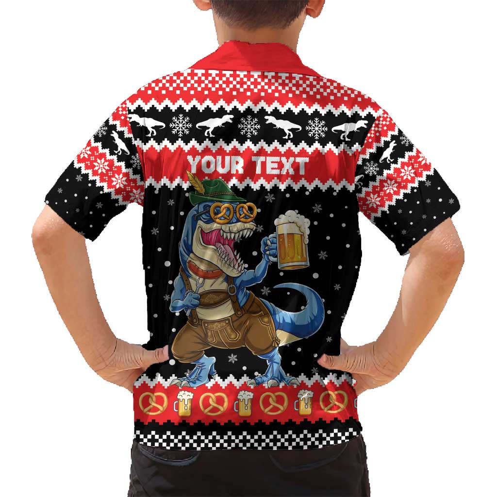 Personalized German T-Rex Christmas Family Matching Puletasi and Hawaiian Shirt Funny Beer Dinosaur Xmas - Wonder Print Shop