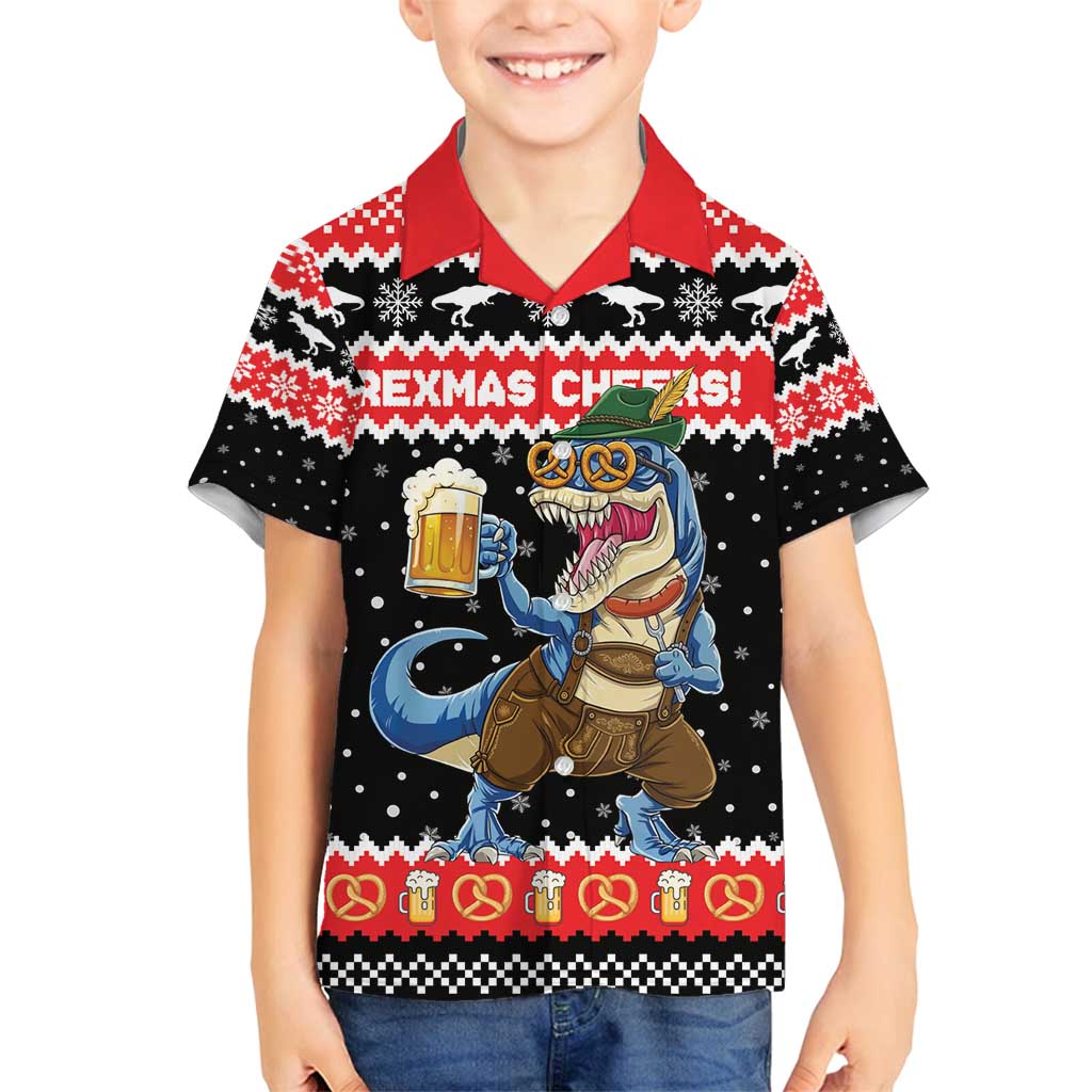 Personalized German T-Rex Christmas Family Matching Puletasi and Hawaiian Shirt Funny Beer Dinosaur Xmas - Wonder Print Shop