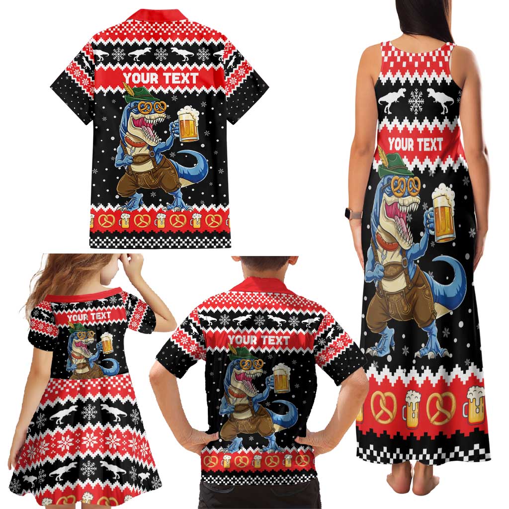 Personalized German T-Rex Christmas Family Matching Tank Maxi Dress and Hawaiian Shirt Funny Beer Dinosaur Xmas - Wonder Print Shop