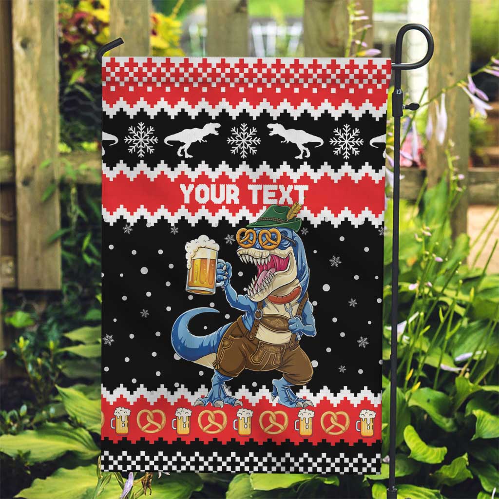 Personalized German T-Rex Christmas Garden Flag Funny Beer Dinosaur Xmas - Wonder Print Shop