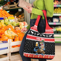 Personalized German T-Rex Christmas Grocery Bag Funny Beer Dinosaur Xmas - Wonder Print Shop