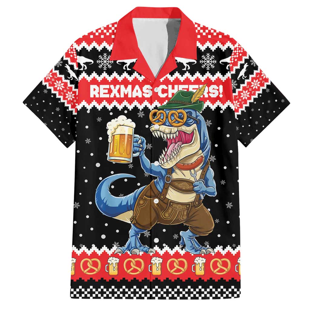 Personalized German T-Rex Christmas Hawaiian Shirt Funny Beer Dinosaur Xmas - Wonder Print Shop