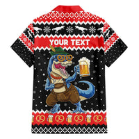 Personalized German T-Rex Christmas Hawaiian Shirt Funny Beer Dinosaur Xmas - Wonder Print Shop