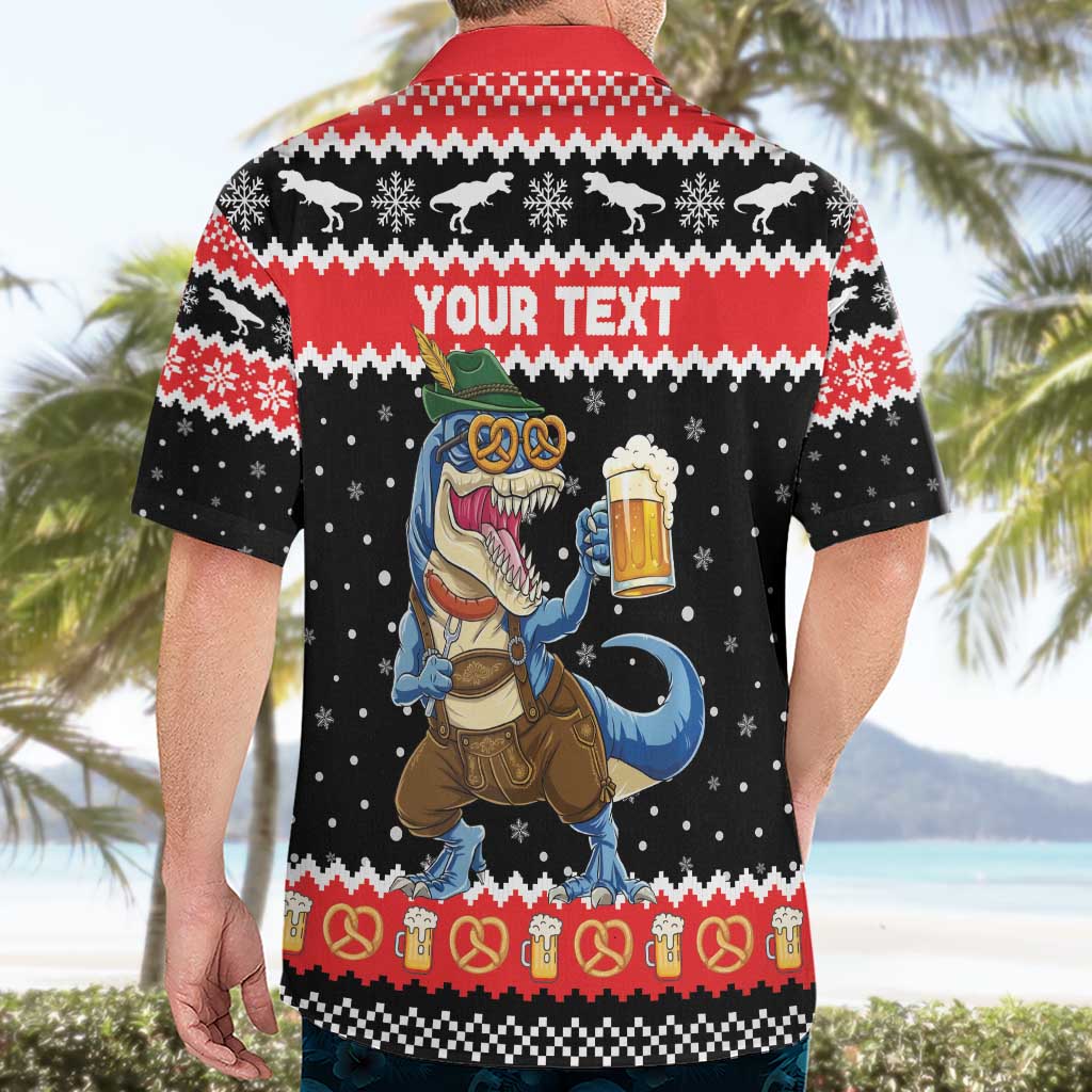 Personalized German T-Rex Christmas Hawaiian Shirt Funny Beer Dinosaur Xmas - Wonder Print Shop