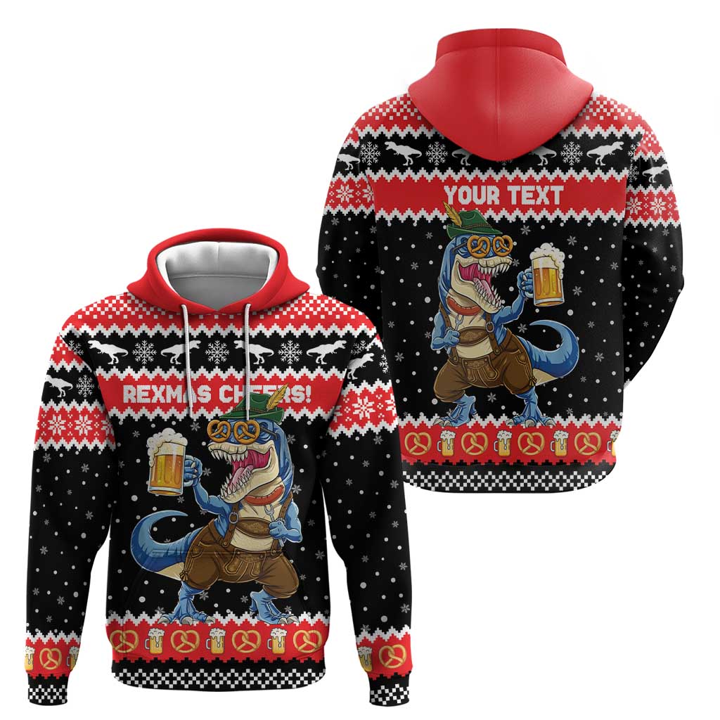 Personalized German T-Rex Christmas Hoodie Funny Beer Dinosaur Xmas - Wonder Print Shop