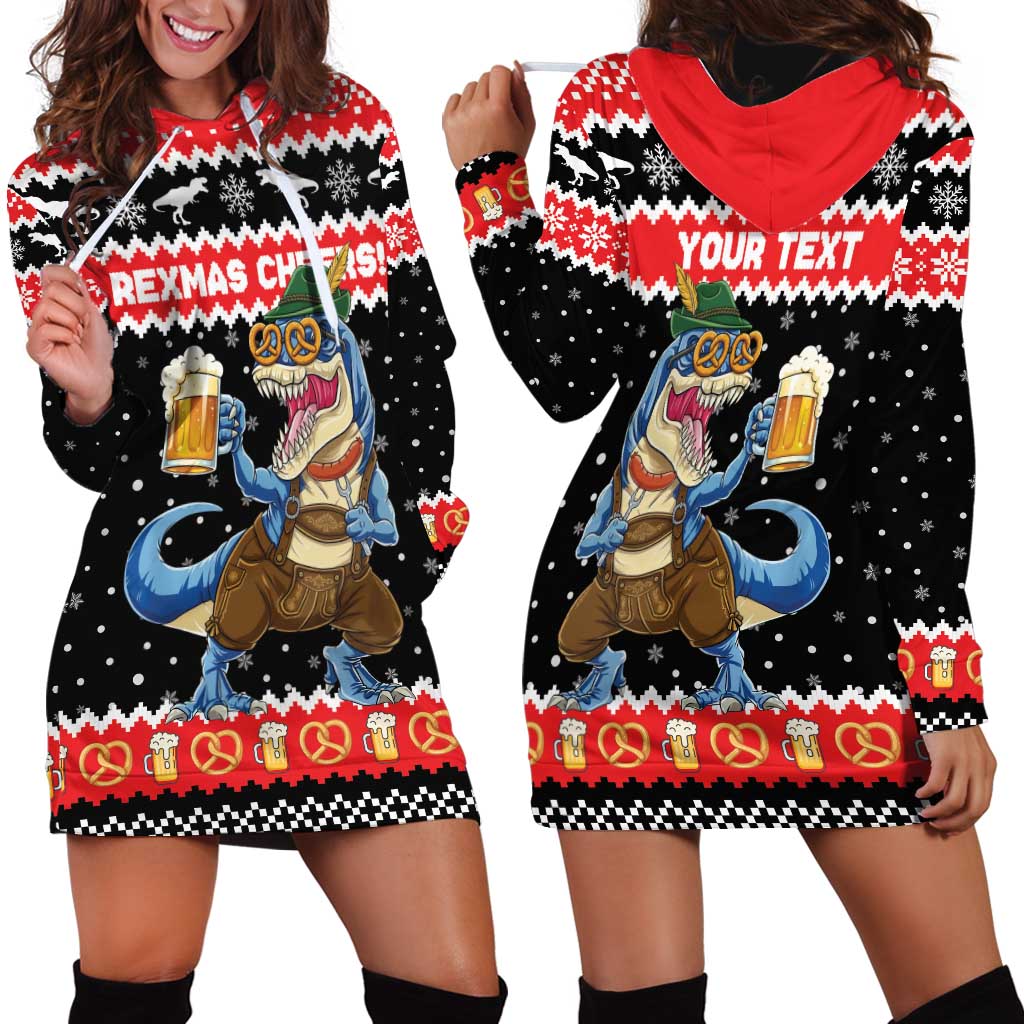 Personalized German T-Rex Christmas Hoodie Dress Funny Beer Dinosaur Xmas - Wonder Print Shop