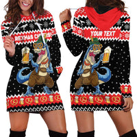 Personalized German T-Rex Christmas Hoodie Dress Funny Beer Dinosaur Xmas - Wonder Print Shop
