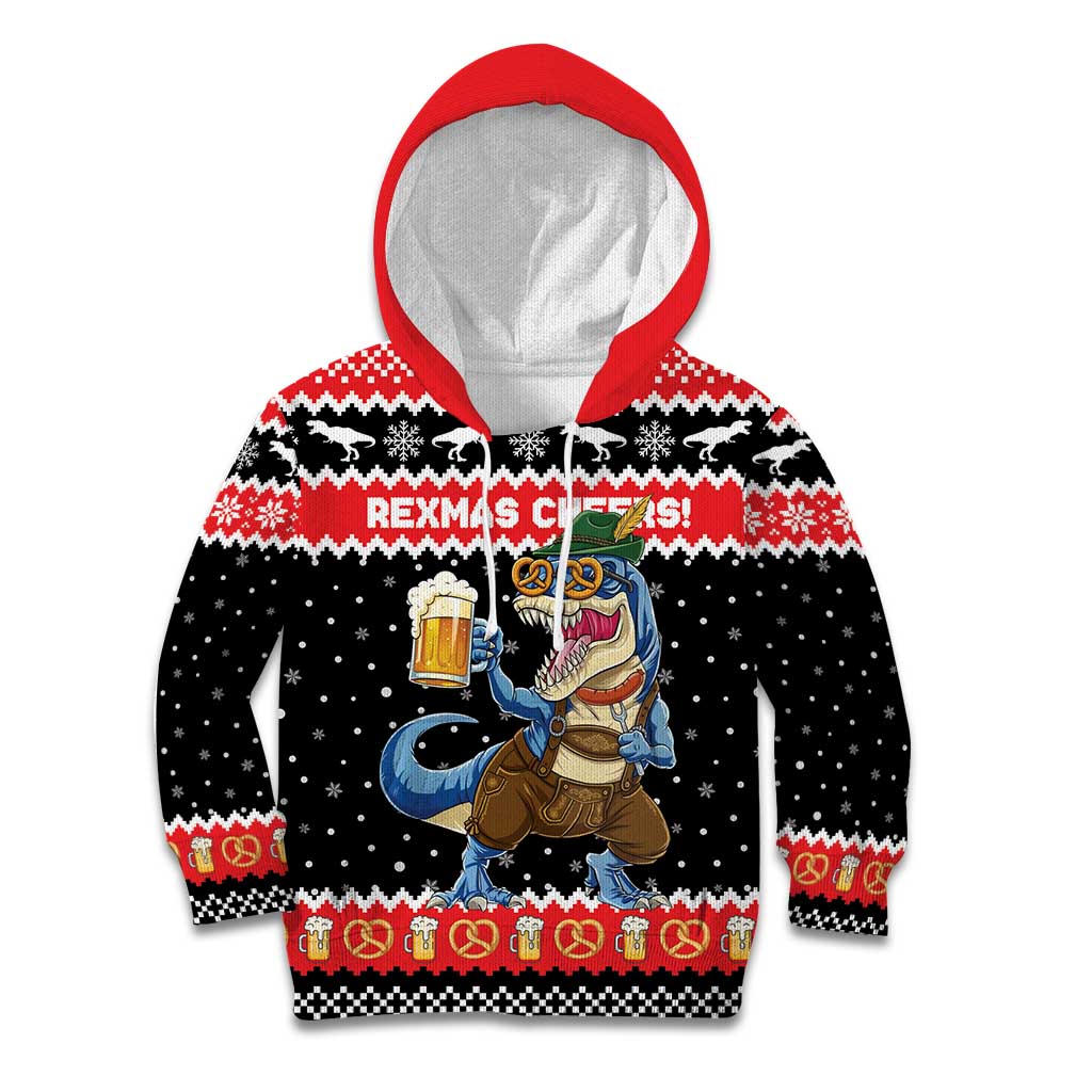 Personalized German T-Rex Christmas Kid Hoodie Funny Beer Dinosaur Xmas - Wonder Print Shop
